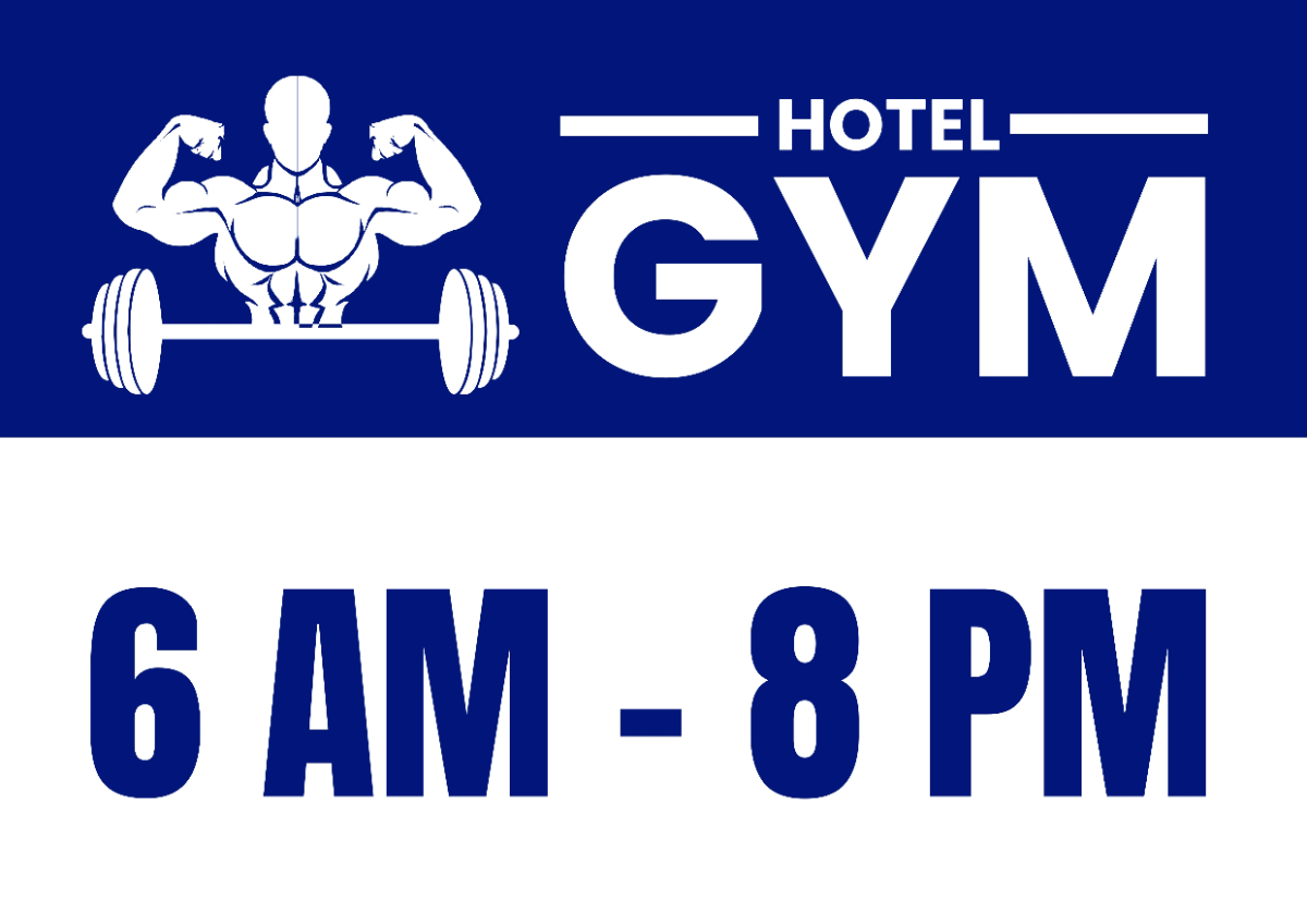 Free Hotel Gym Sign Template to Edit Online
