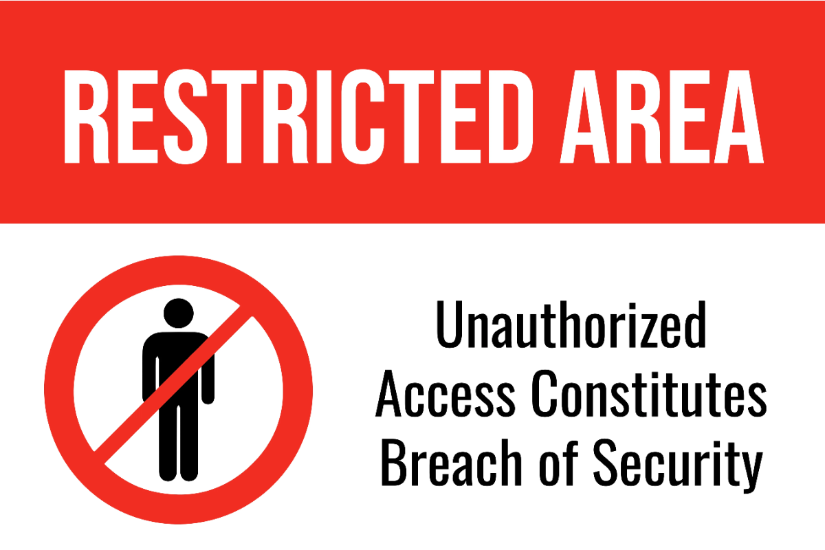 Restricted Area Seaport Sign Template