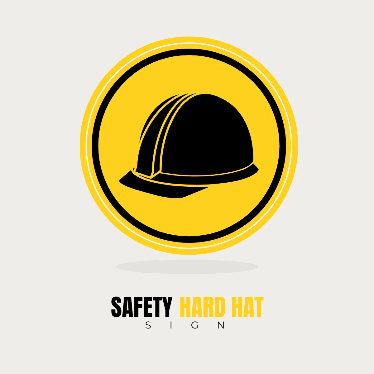Free Safety Hard Hat Sign Clip Art Template to Edit Online
