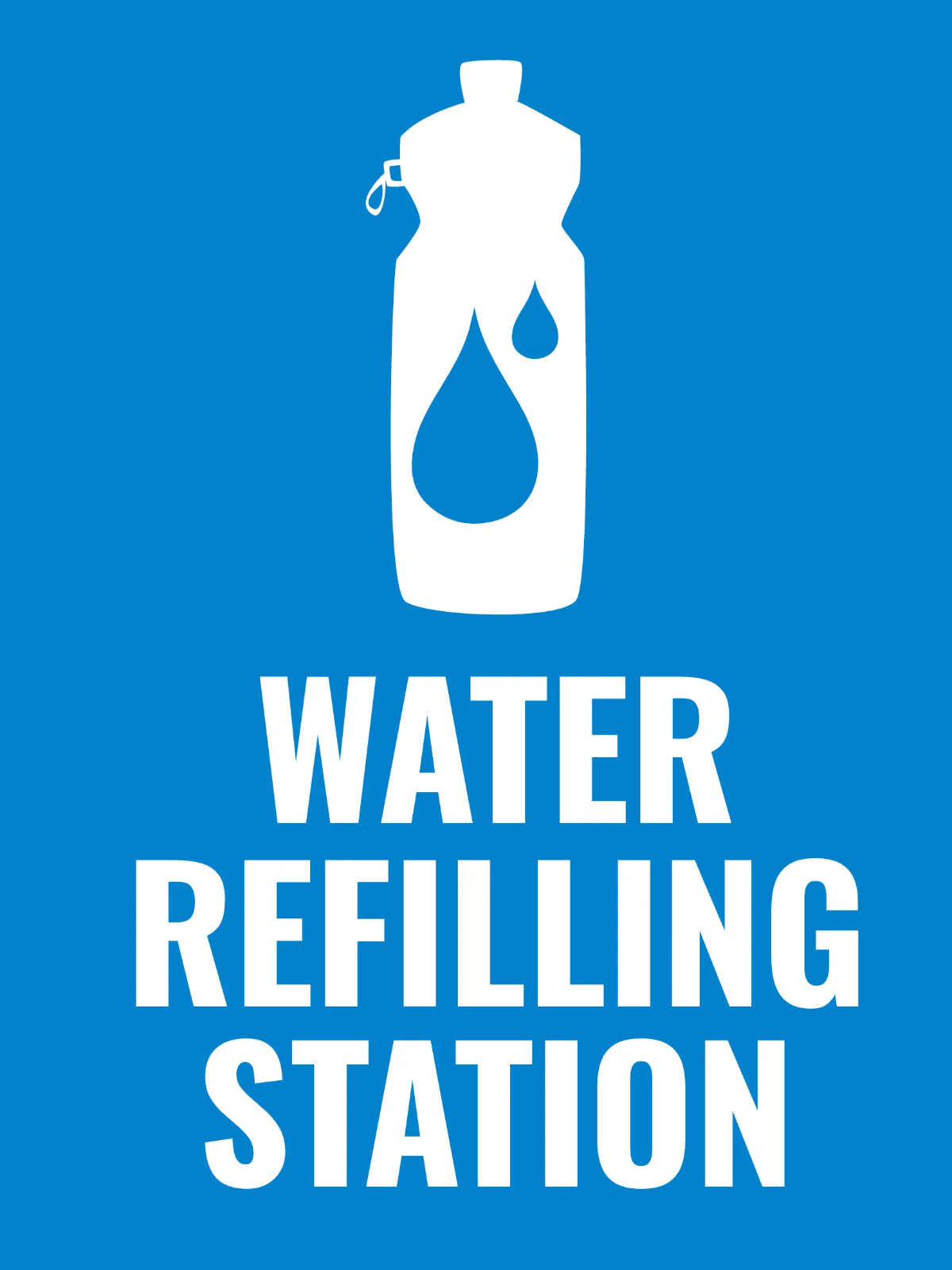 Refill Water Station Theme Park Sign Template