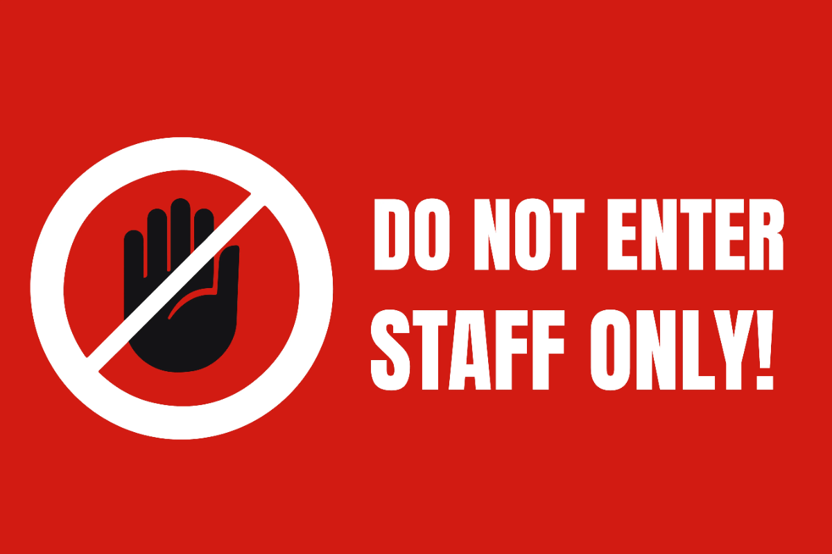 Staff Only Election Area Political Sign Template