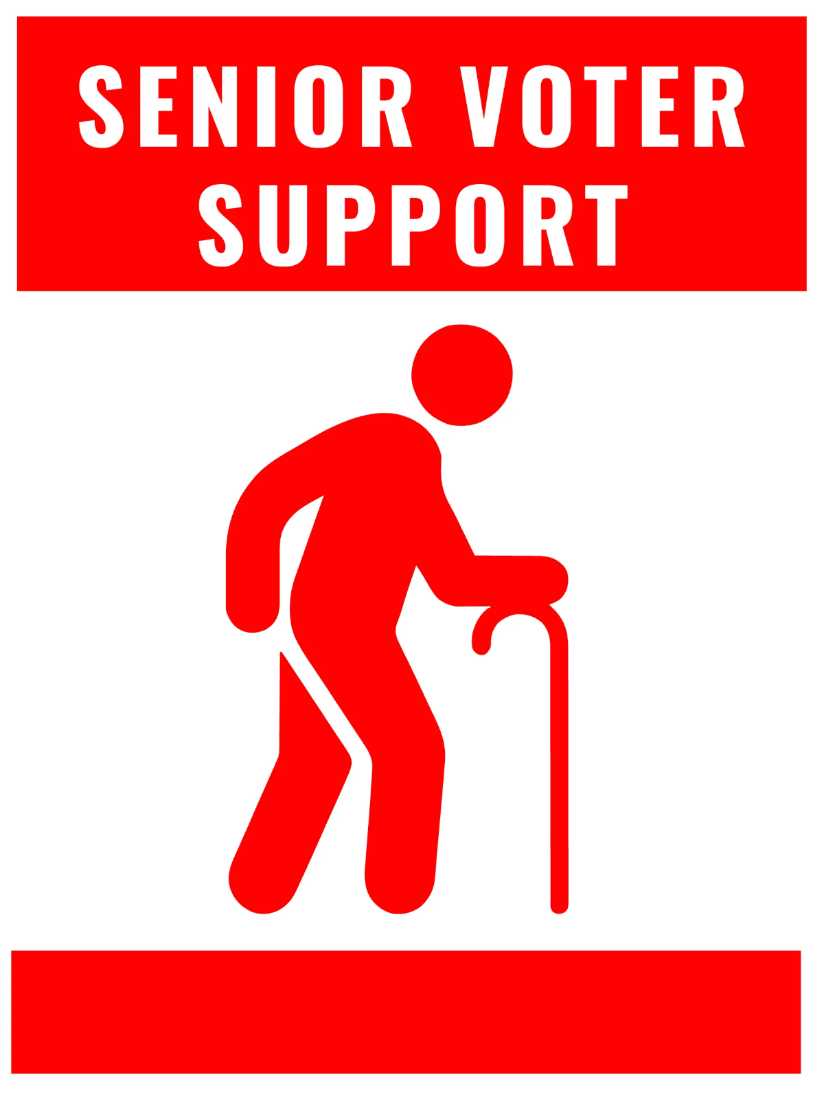 Senior Voter Support Political Sign Template