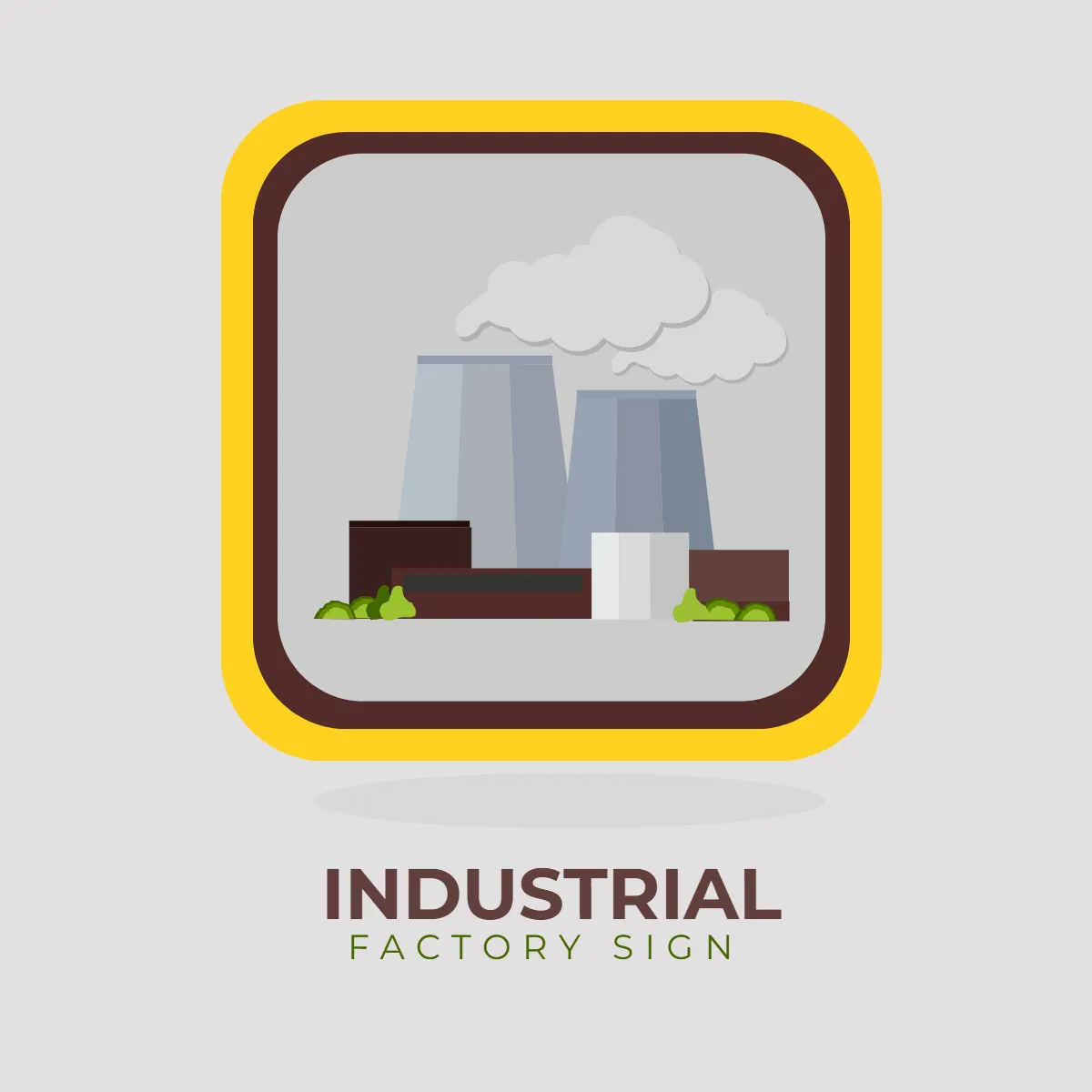 Industrial Factory Sign Clip Art Template