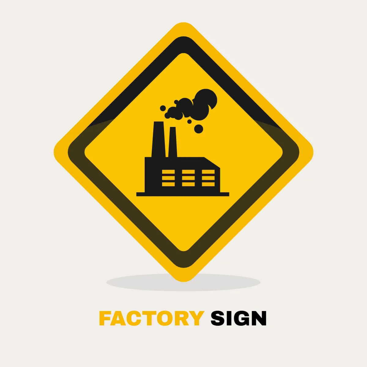 Factory Sign Vector Clip Art Template