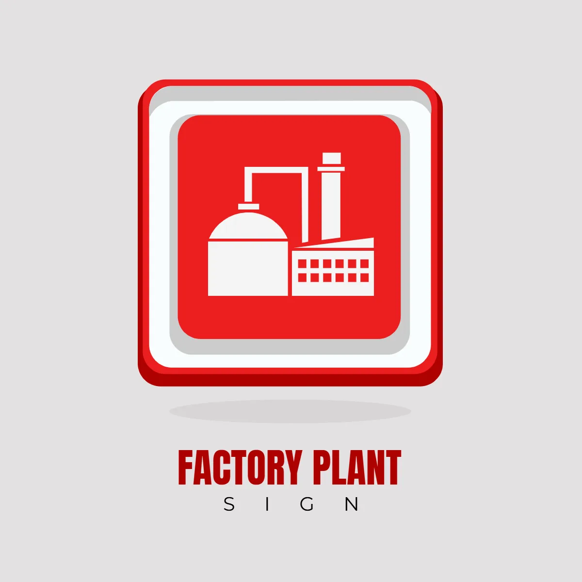 Factory Plant Sign Clip Art Template