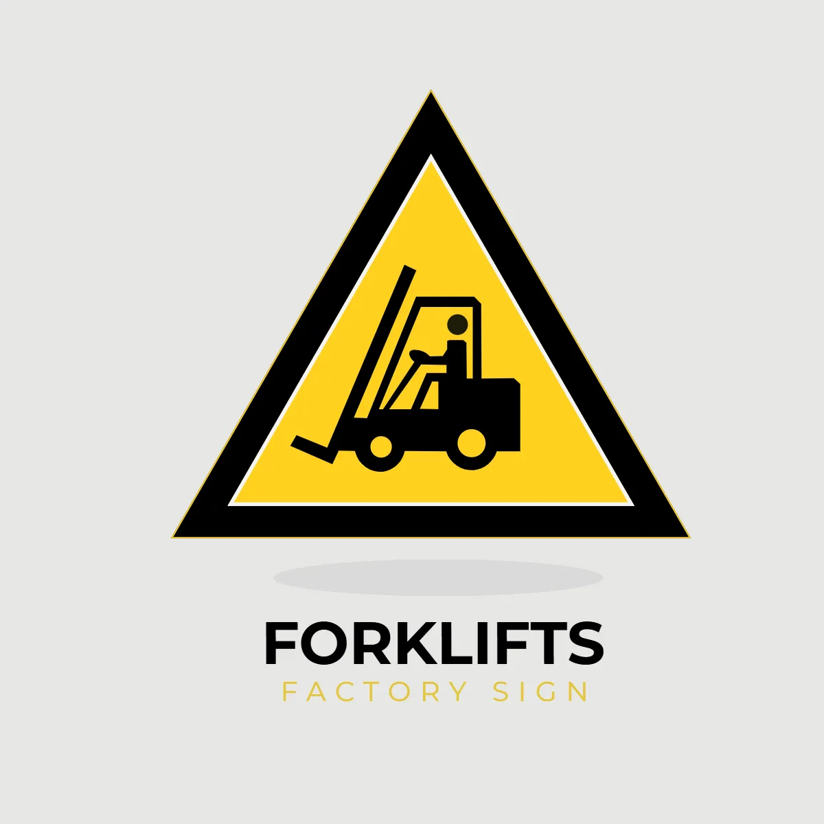 Factory Sign Forklifts Clip Art Template