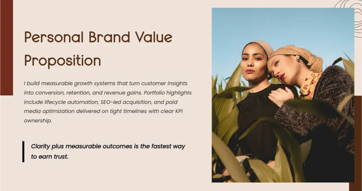 Free Personal Branding Portfolio Template to Edit Online