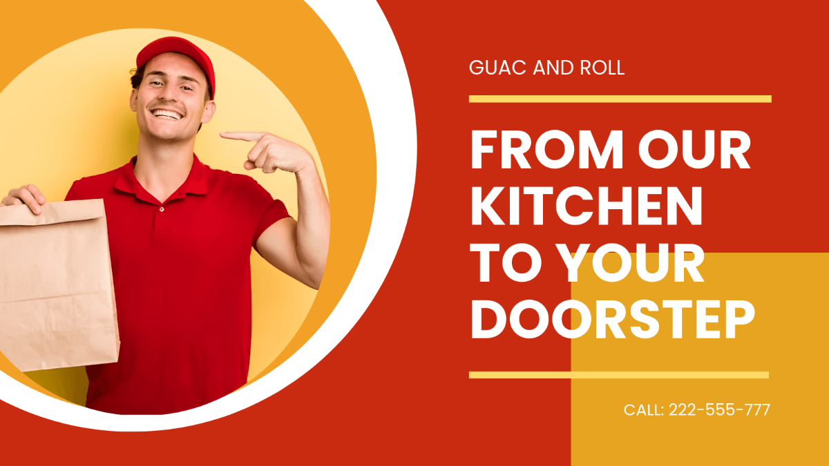 Free Restaurant Delivery Twitter Ad Template to Edit Online