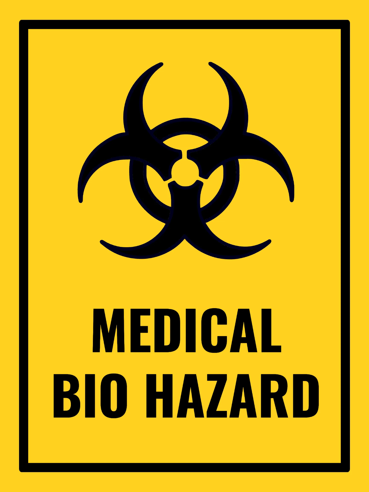 Biohazard Disposal Medical Sign Template