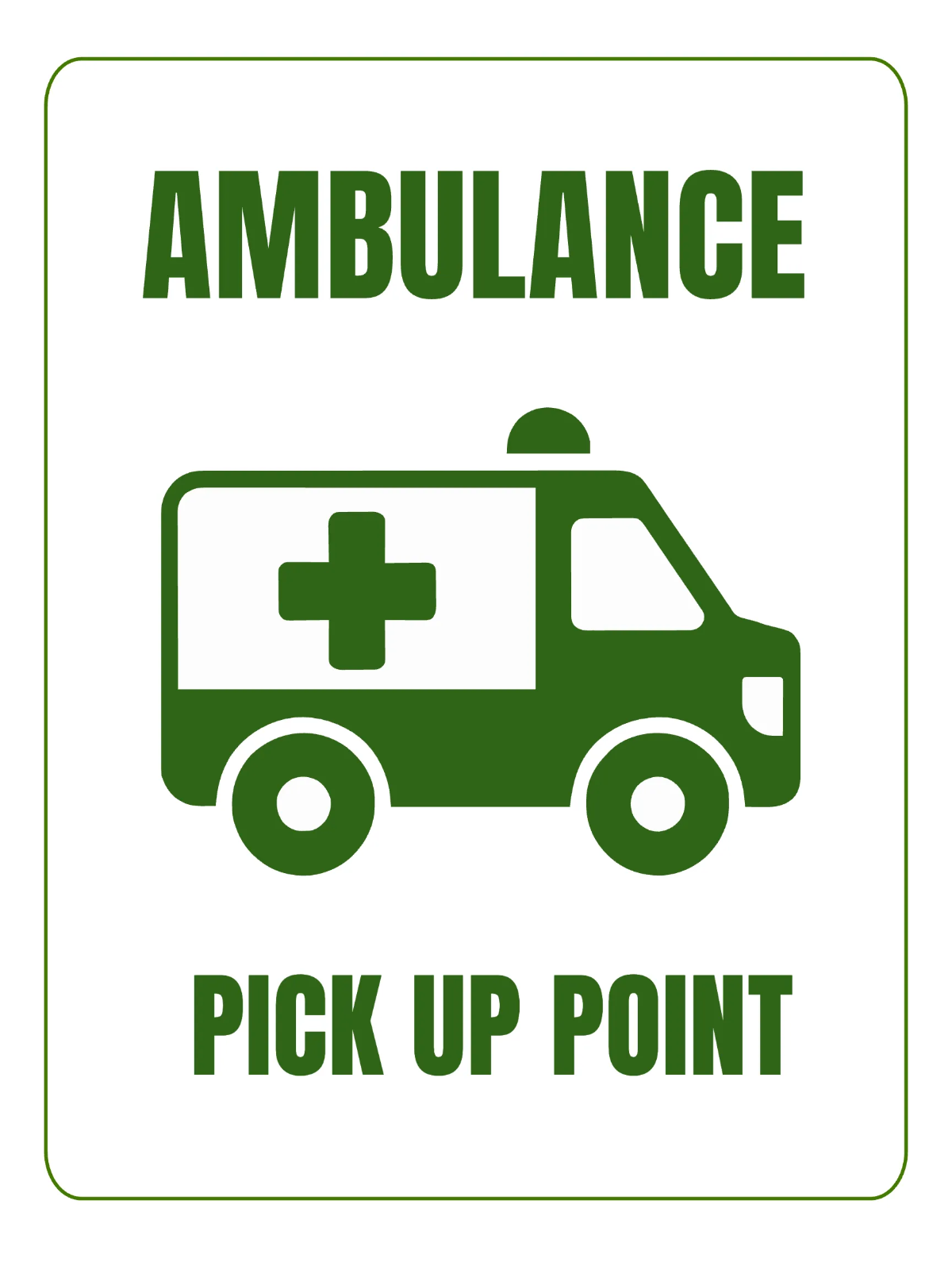 Ambulance Bay Medical Sign Template