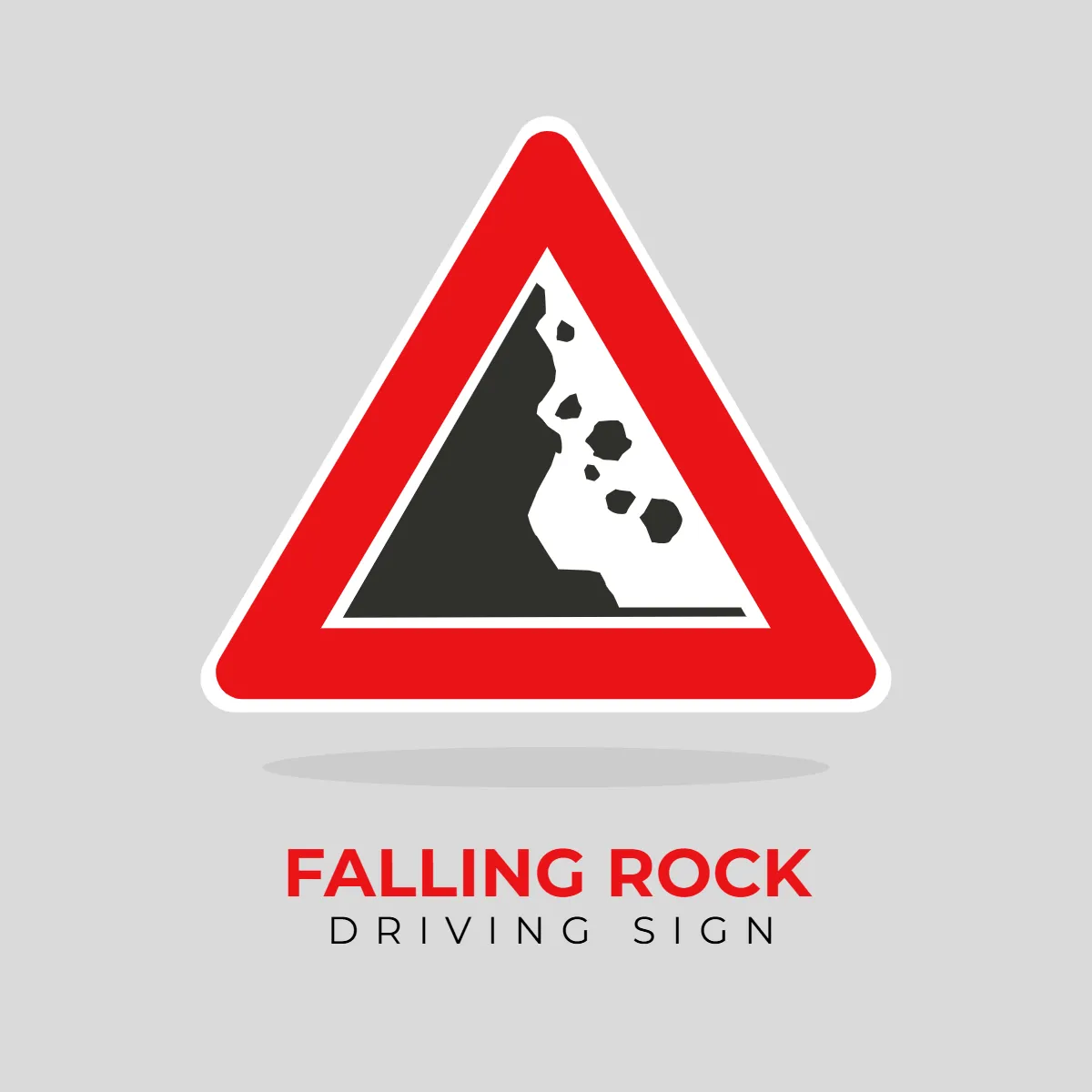 Driving Sign Falling Rock Clip Art Template