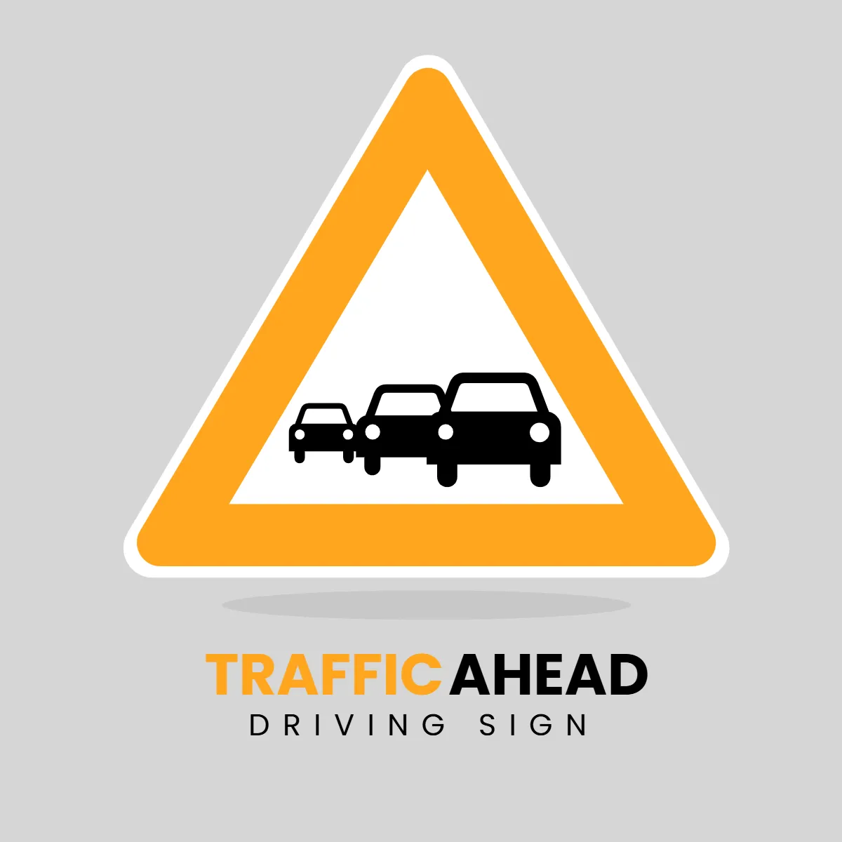 Driving Sign Traffic Ahead Clip Art Template