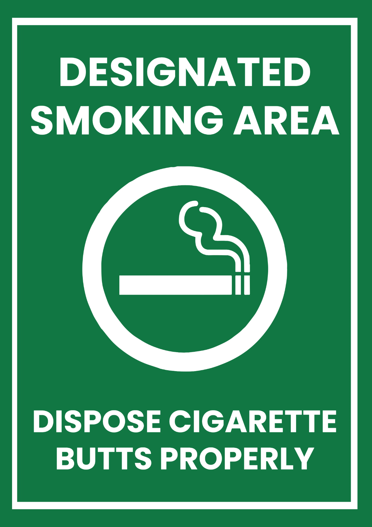 Free Designated Smoking Area Resort Sign Template to Edit Online