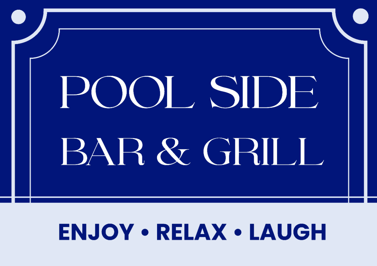 Free Poolside Bar Resort Sign Template to Edit Online