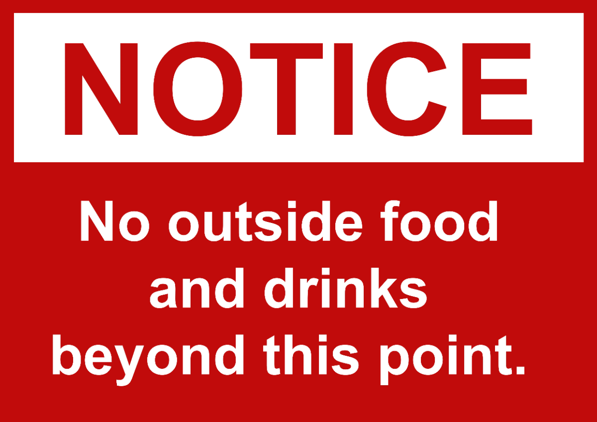 Free No Outside Food Resort Sign Template to Edit Online
