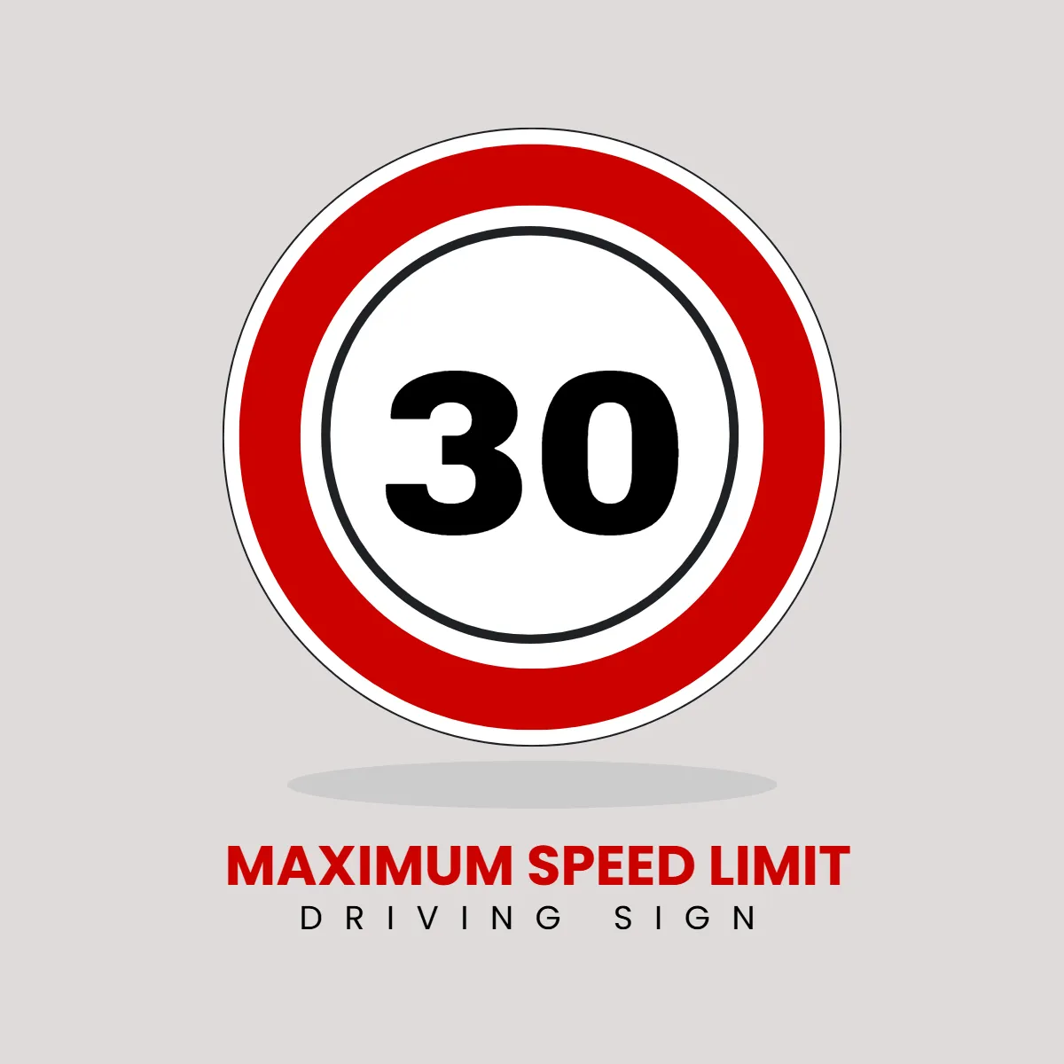 Driving Sign Maximum Speed Limit Clip Art Template