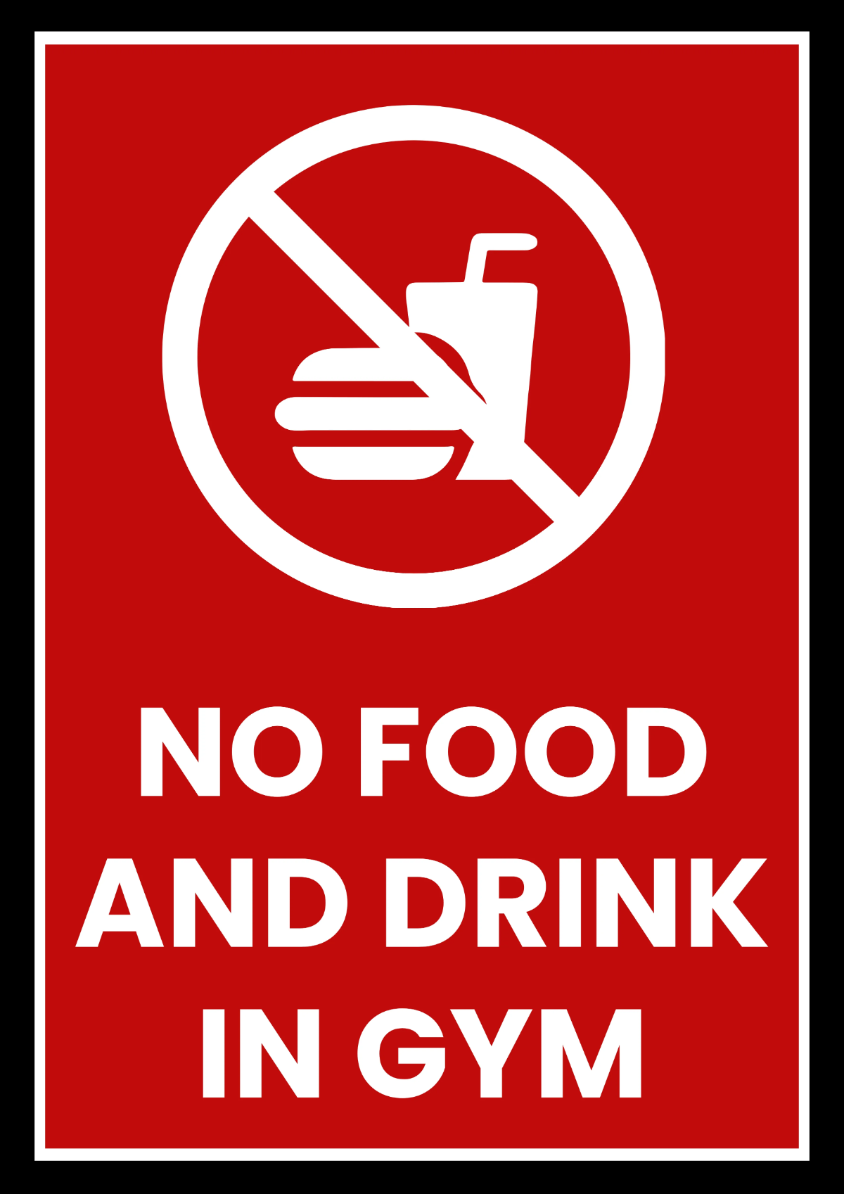 Free No Food Gym and Fitness Sign Template to Edit Online