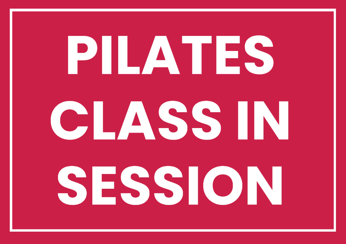 Free Pilates Class in Session Gym and Fitness Sign Template to Edit Online