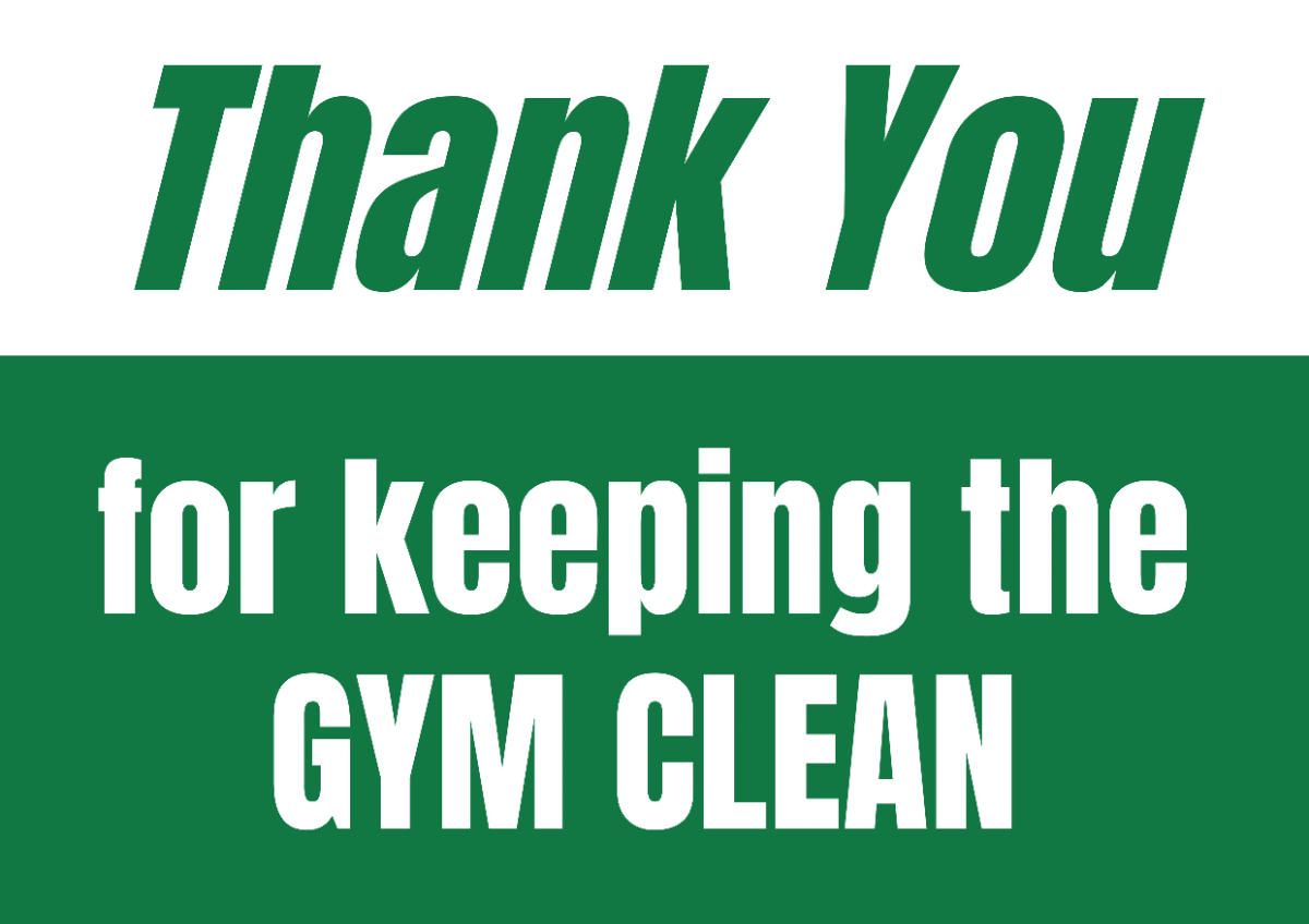 Thank You Gym and Fitness Sign Template