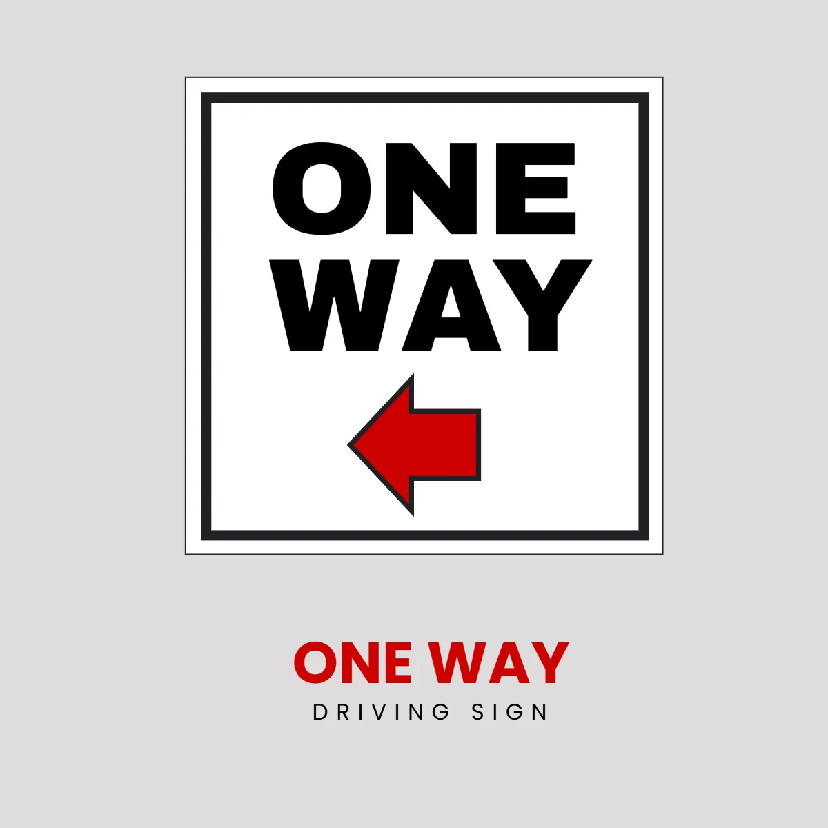 Driving Sign One Way Clip Art Template