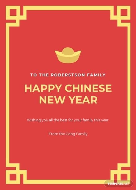 Free Happy Chinese New Year Card Template