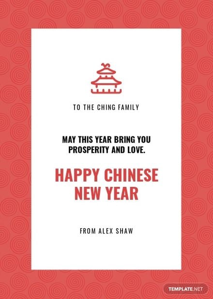 Chinese New Year Greeting Card Template in Word, Google Docs, Publisher
