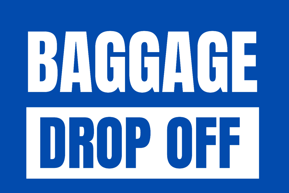Baggage Drop Area Passenger Seaport Sign Template