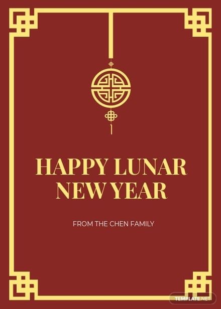 Simple Chinese New Year Card Template in Word, Google Docs, Publisher