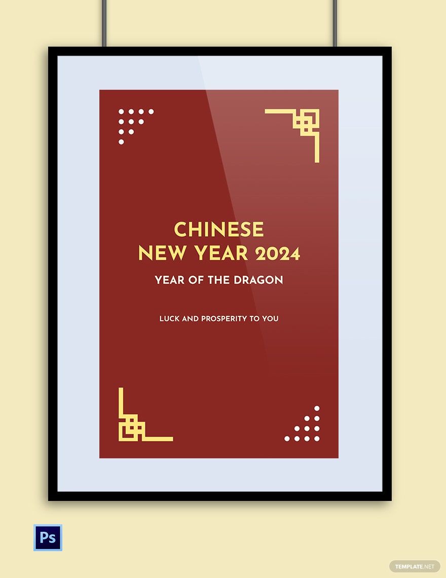 Free Modern Chinese New Year Poster Template