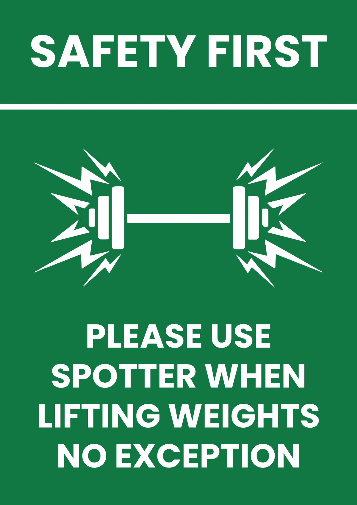 Free Spotter When Lifting Gym and Fitness Sign Template to Edit Online