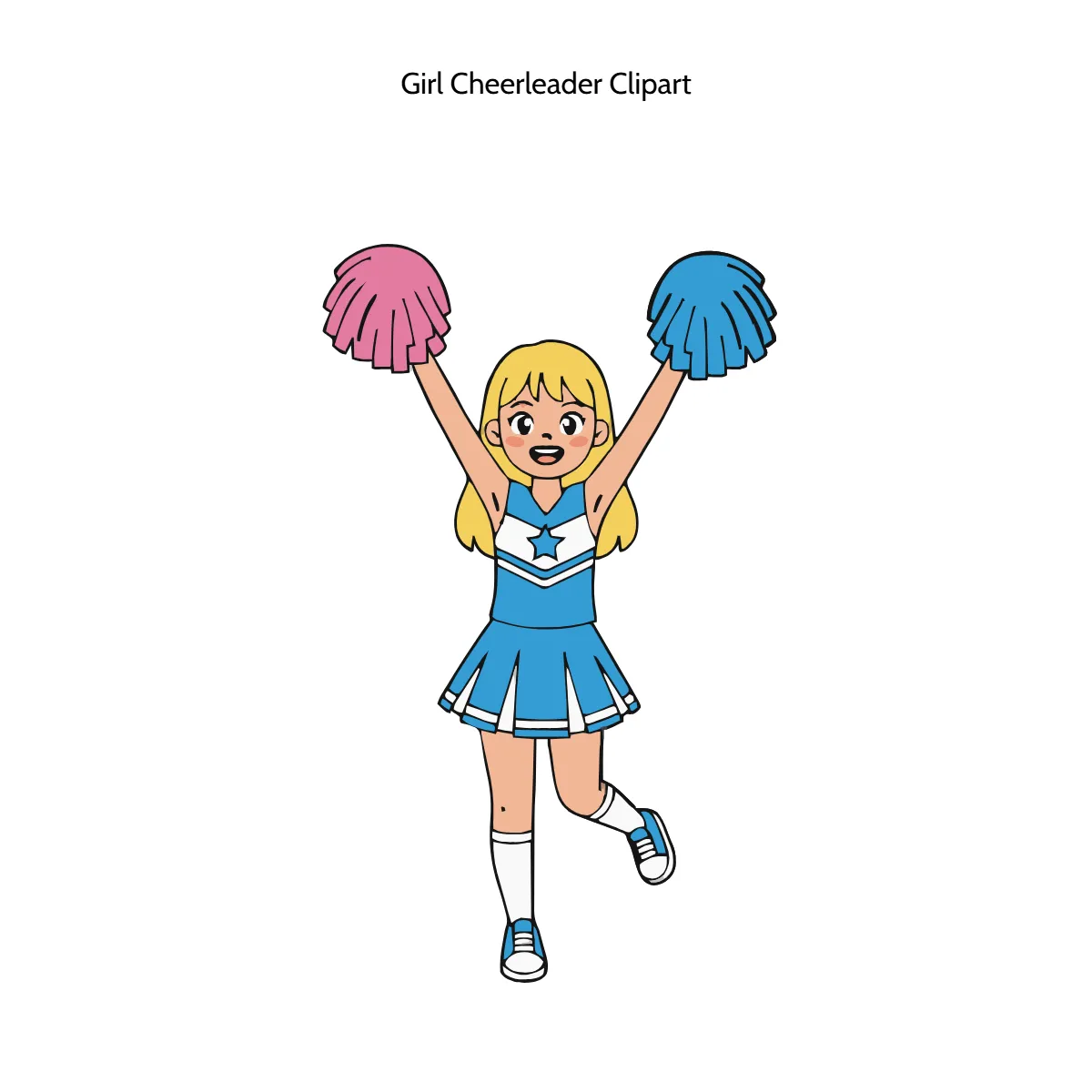 Free Girl Cheerleader Clipart Template to Edit Online