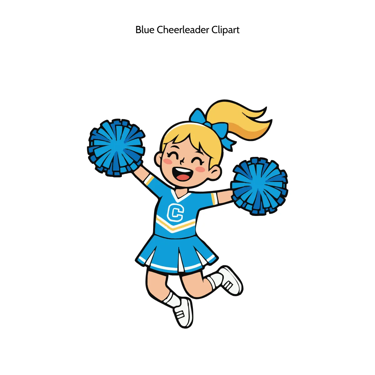 Blue Cheerleader Clipart