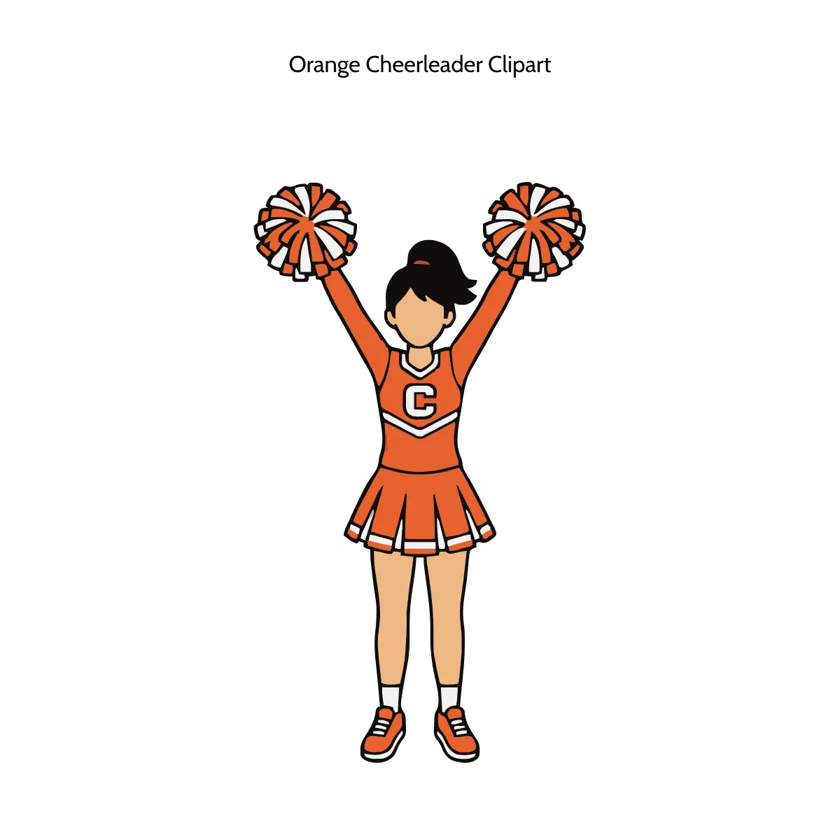 Orange Cheerleader Clipart