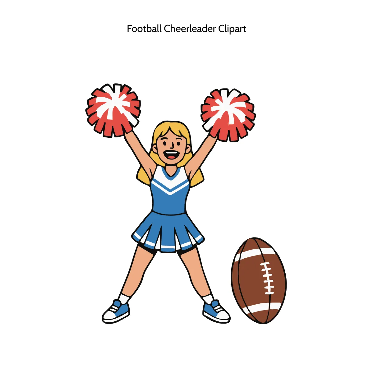 Free Football Cheerleader Clipart Template to Edit Online