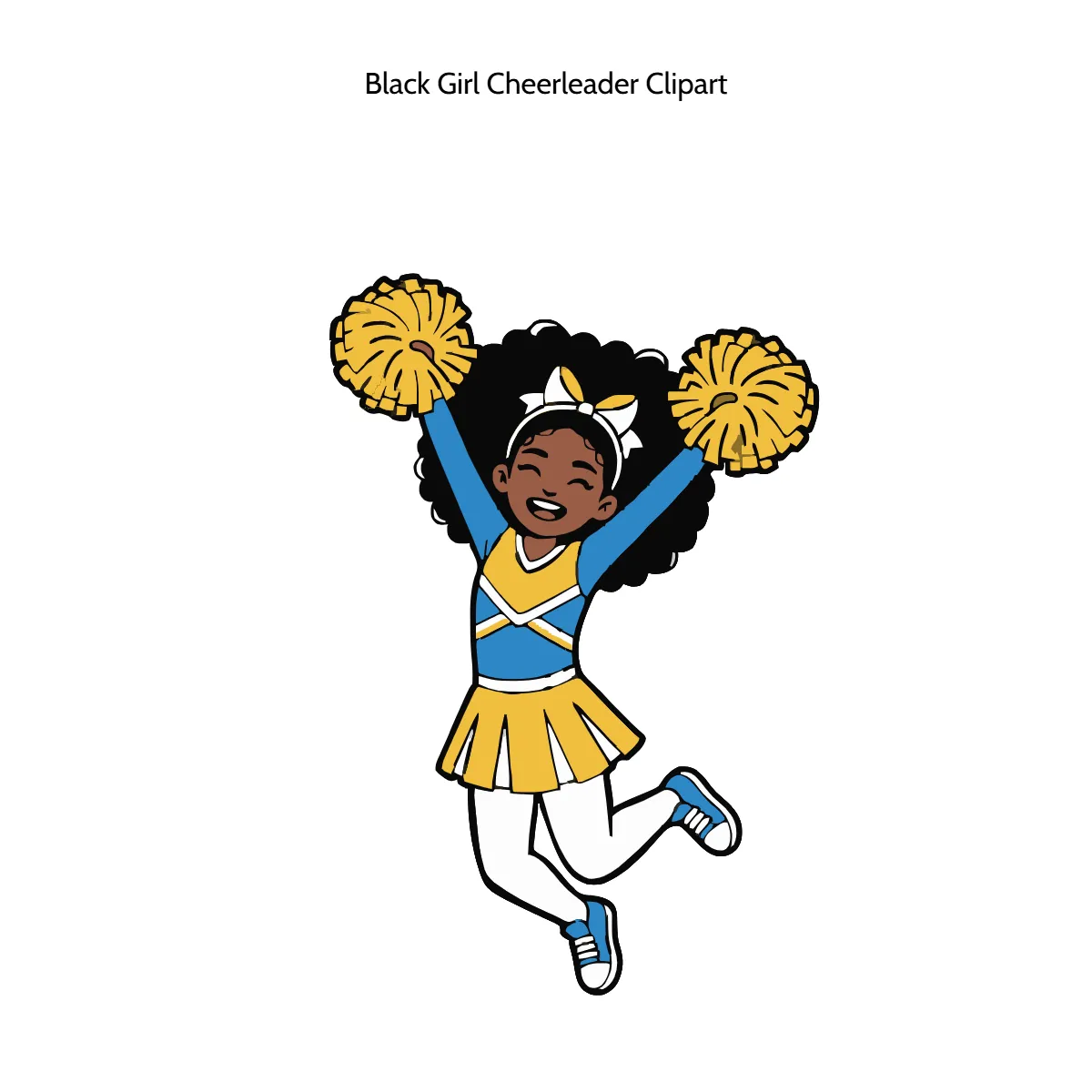 Free Black Girl Cheerleader Clipart Template to Edit Online