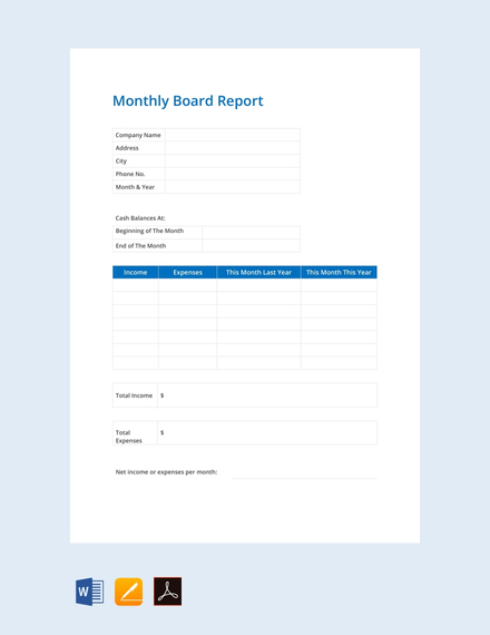 24+ Board Report Templates in PDF | MS Word | Apple Pages | Google Docs