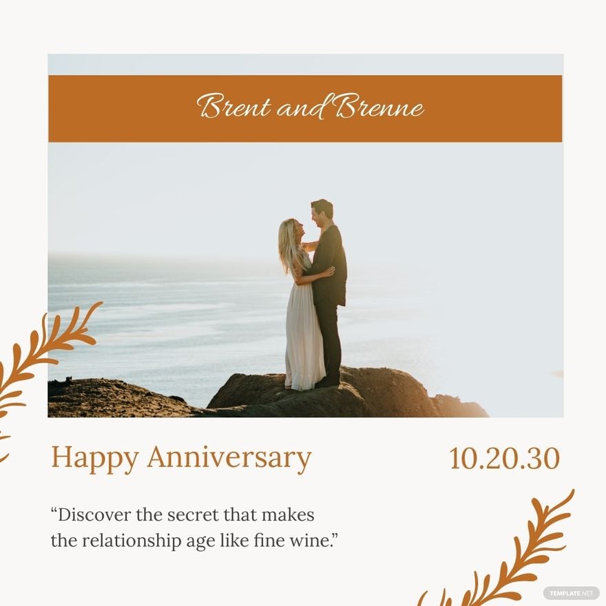 Free Wedding Anniversary Instagram Post Template