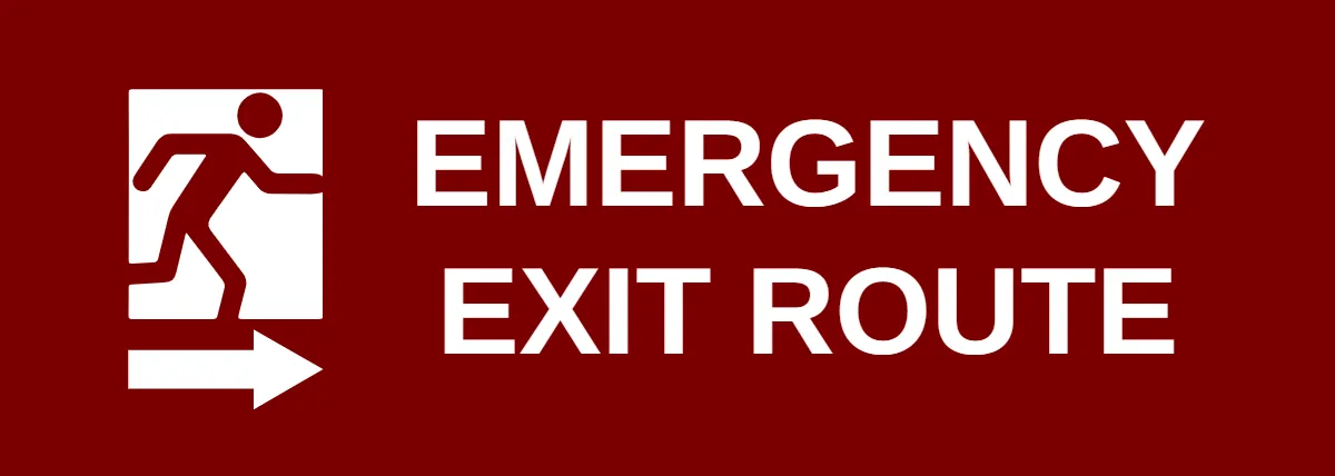 Free Emergency Exit Route Hotel Sign Template to Edit Online
