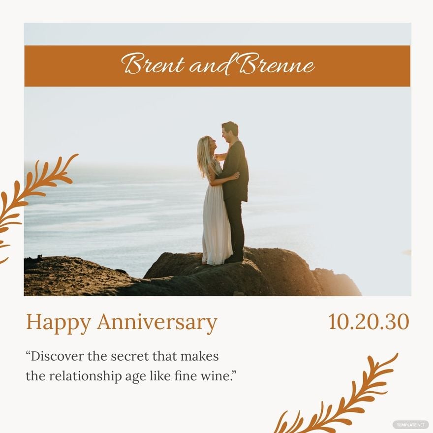Free Wedding Anniversary Linkedin Post Template