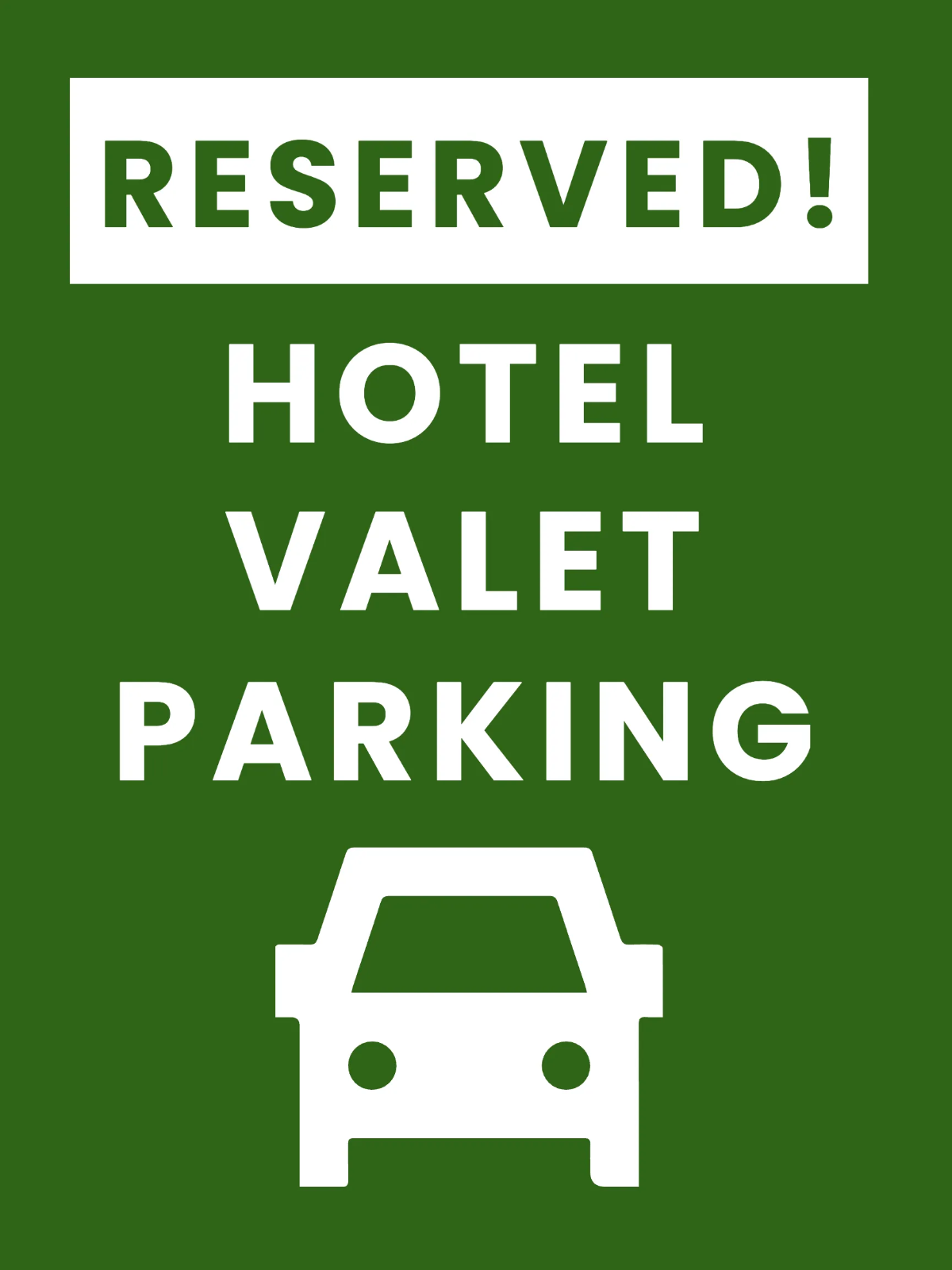 Valet Parking Hotel Sign Template