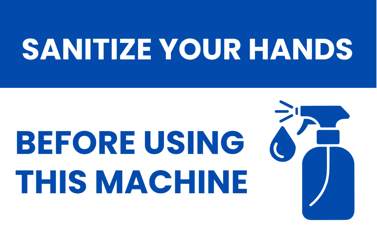 Sanitize Hands Before Use Gym and Fitness Sign Template