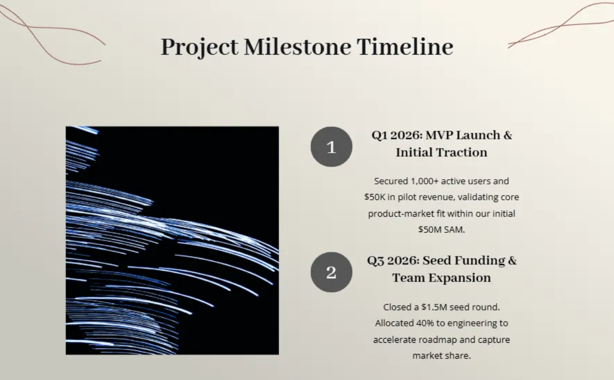 Free Elegant Lines Pitch Deck Template to Edit Online