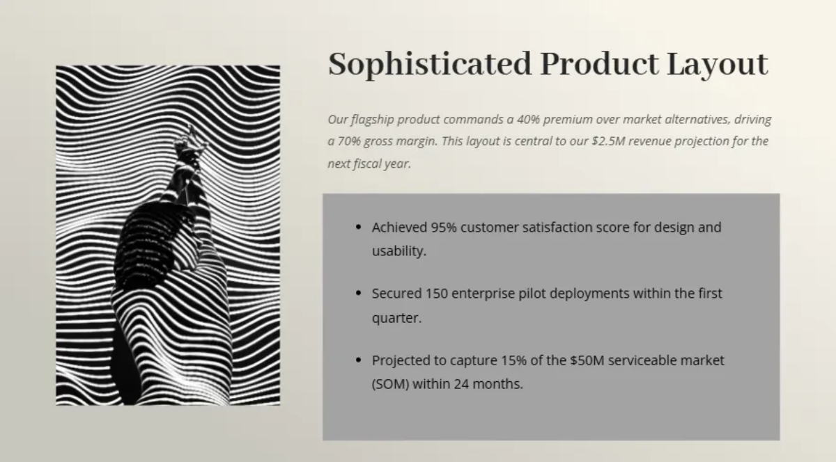 Free Elegant Lines Pitch Deck Template to Edit Online