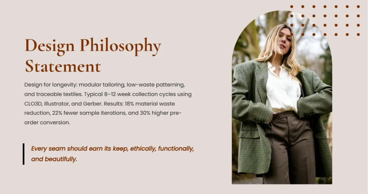 Free Fashion Designer Portfolio Template to Edit Online