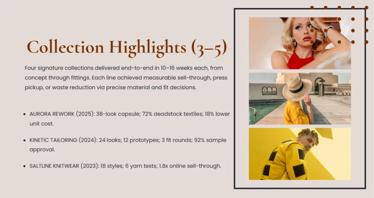 Free Fashion Designer Portfolio Template to Edit Online