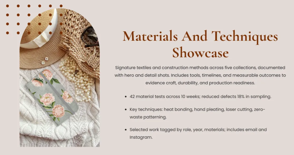 Free Fashion Designer Portfolio Template to Edit Online