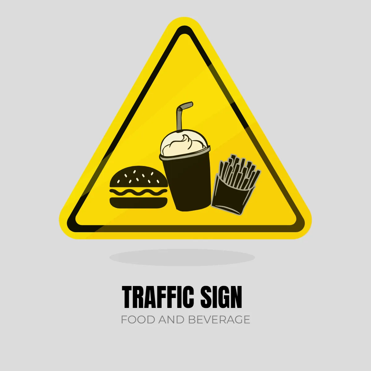 Free Food and Beverage Traffic Sign Clip Art Template to Edit Online