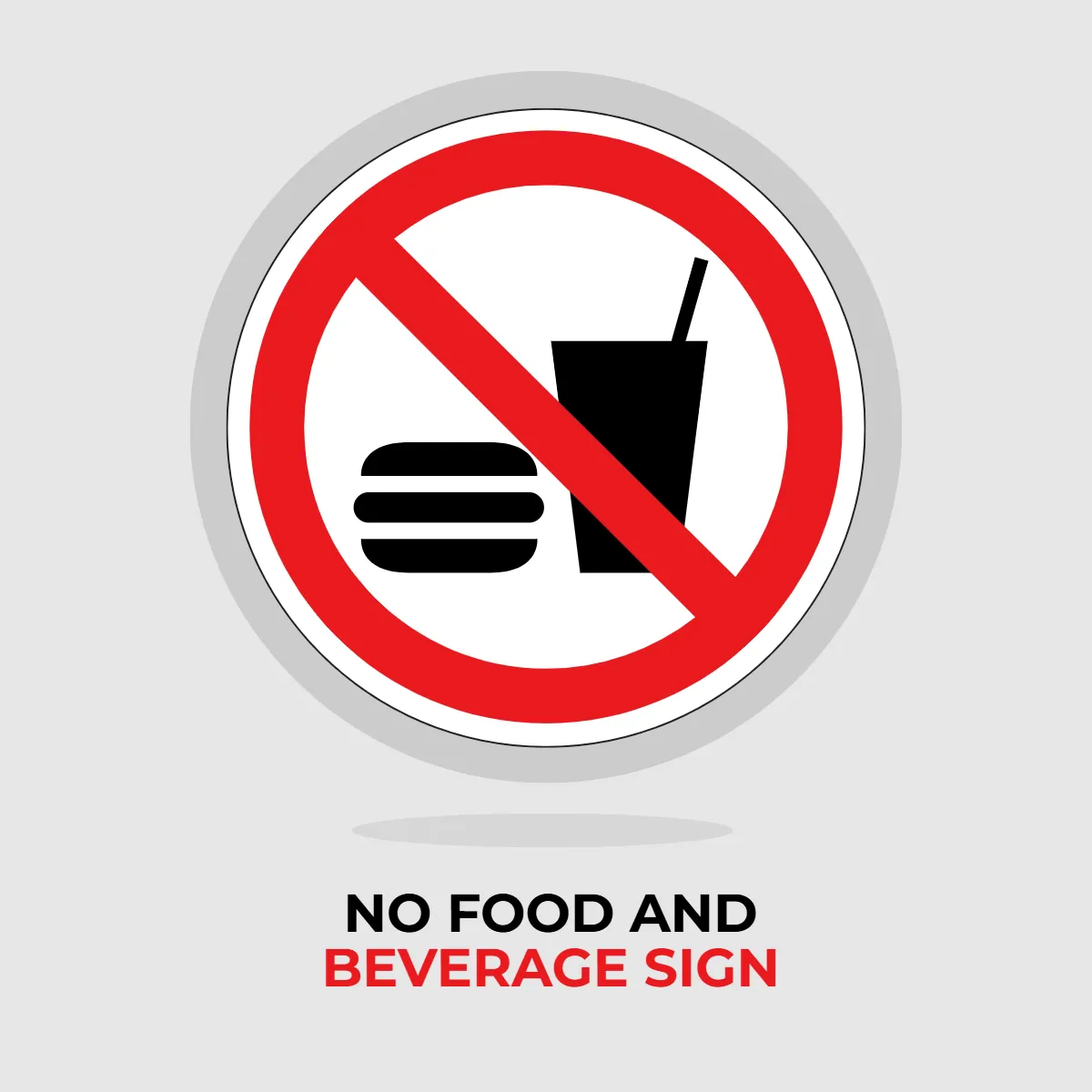 No Food and Beverage Sign Clip Art Template