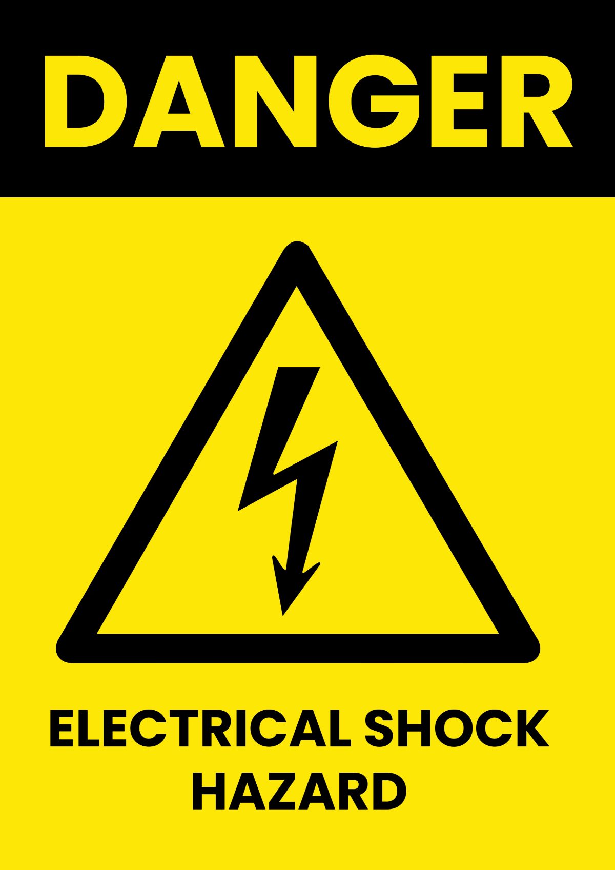 Electrical Shock Hazard IT Sign Template
