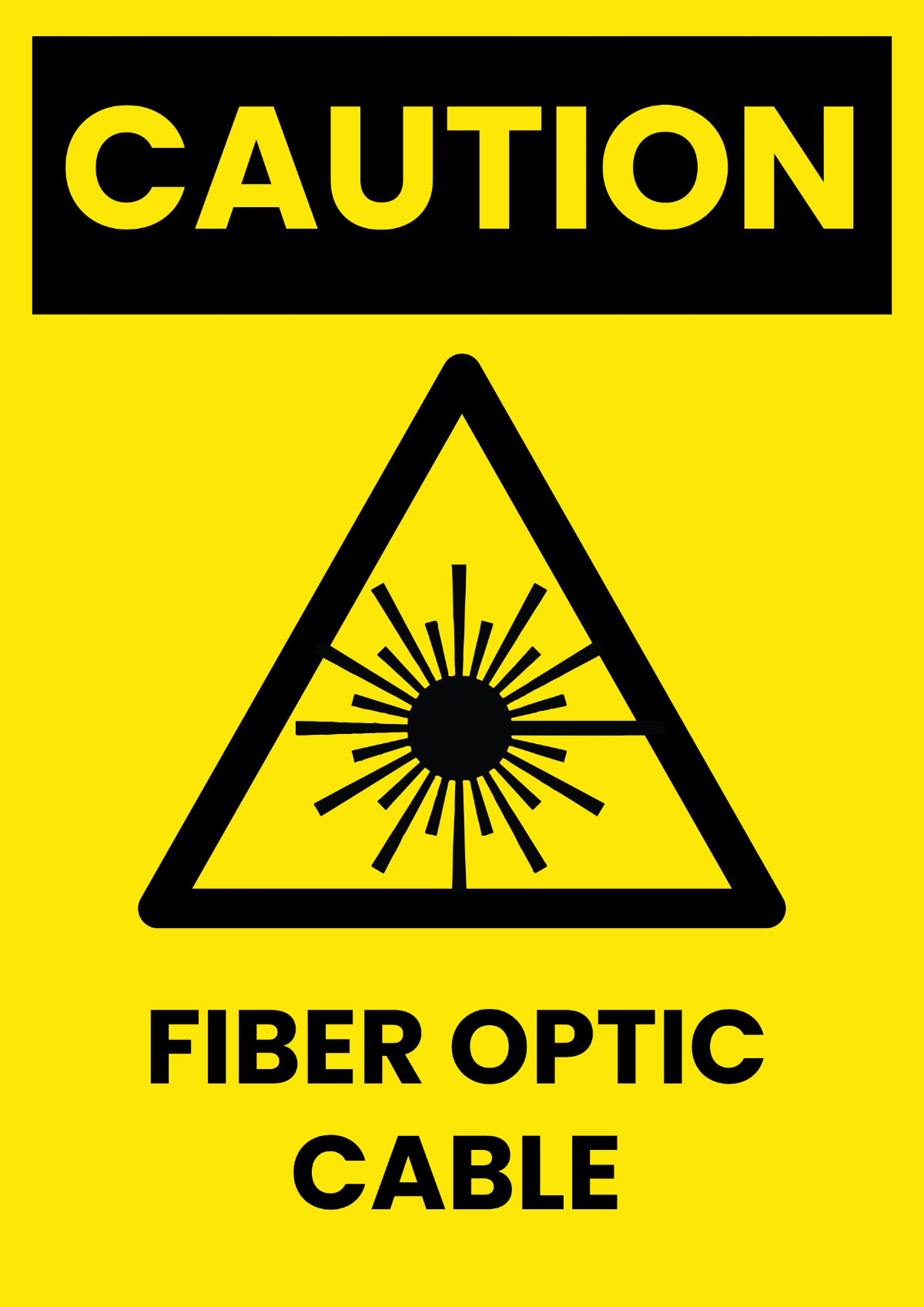 Free Fiber Optic Warning IT Sign Template to Edit Online